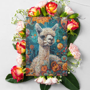 Alpaca Whimsical Birthday Card Karte