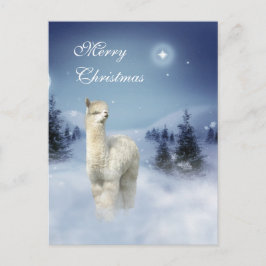 Alpaca Winter Night Christmas Postcards Feiertagspostkarte