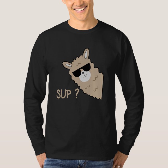Alpaca with glasses  saying llama T-Shirt (Vorderseite)