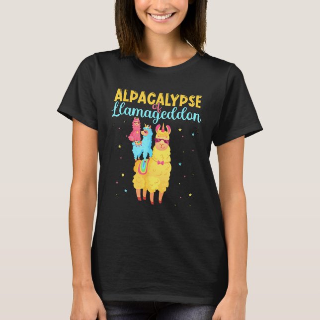 Alpacalypse oder Llamageddon Alpacas und Llamas Ne T-Shirt (Vorderseite)