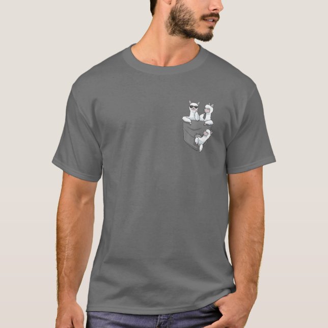 Alpacas in der Tasche Funny Alpaca T-Shirt (Vorderseite)