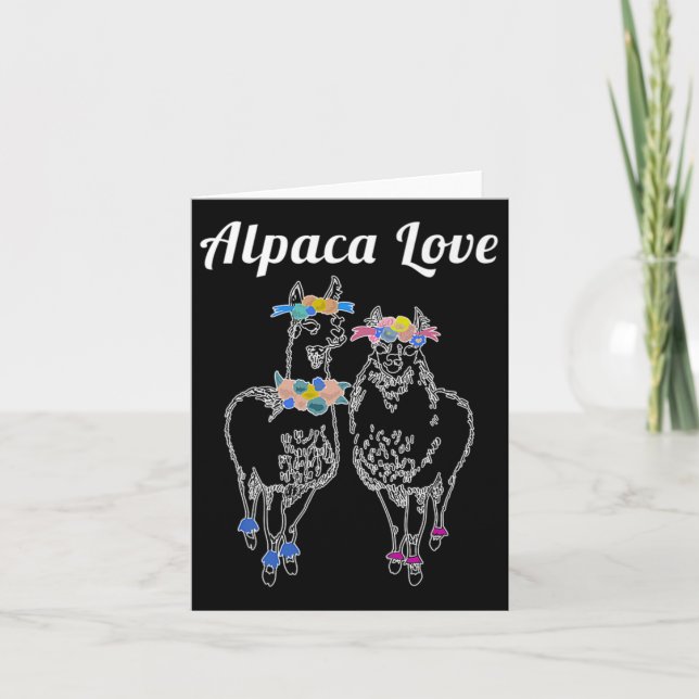 Alpacas Llama Wedding Bride Groom Liebe Marr Karte (Vorderseite)