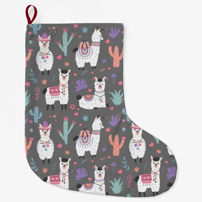 Alpacas/Llamas Großer Weihnachtsstrumpf (Vorderseite)