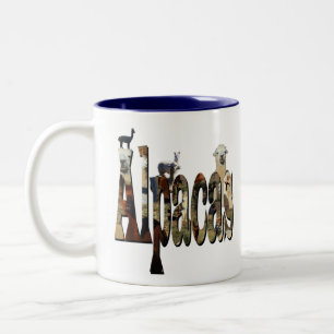 Alpacas-Logo mit Alpacas, Zweifarbige Tasse