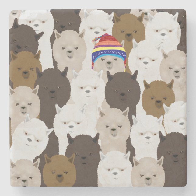 Alpacas Stone Untersetzer (Vorderseite)