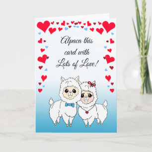 Alpacas und Lamas Der sonnige Valentinstag Karte