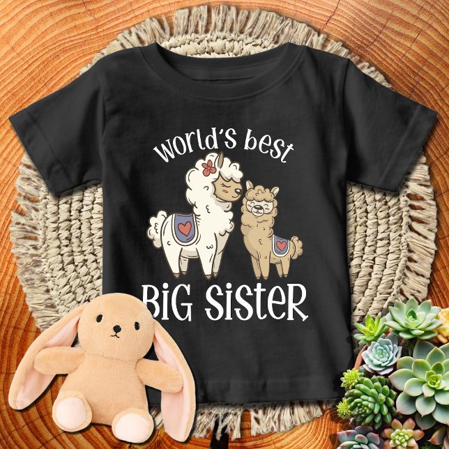 Alpacas World's Best Big Sister Baby T-shirt (Von Creator hochgeladen)