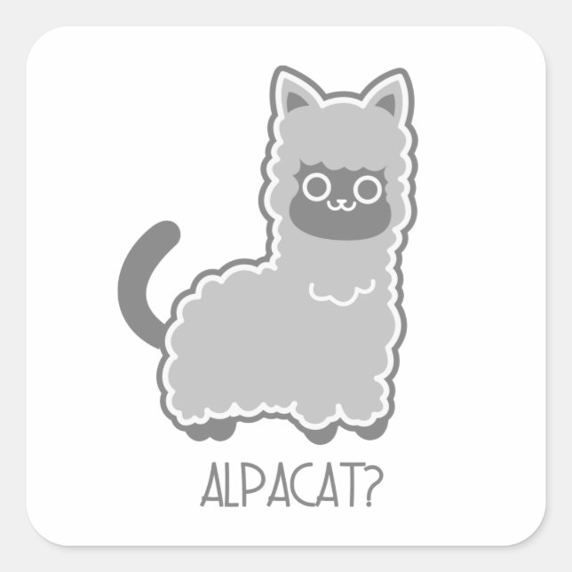 Alpacat? Quadratischer Aufkleber (Vorderseite)