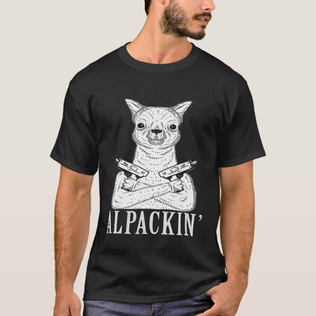 Alpackin Alpaca Gangster Llama T-Shirt (Vorderseite)