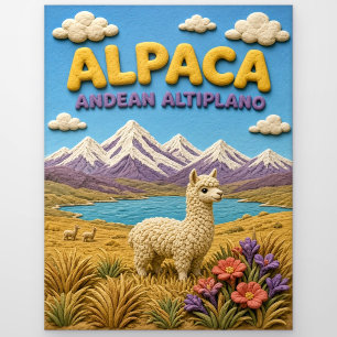 Alpaka Anden Altiplano Moderne KlayKoo Postkarte