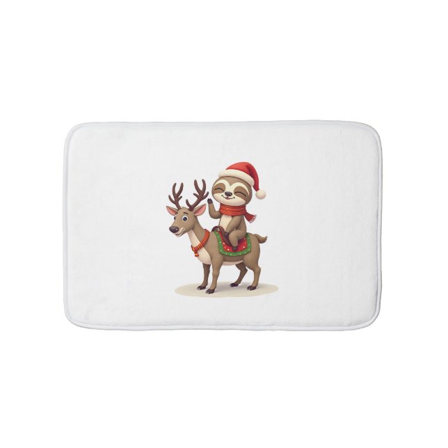 Alpaka-Faultier-Weihnachten (1) Badematte (Vorderseite)