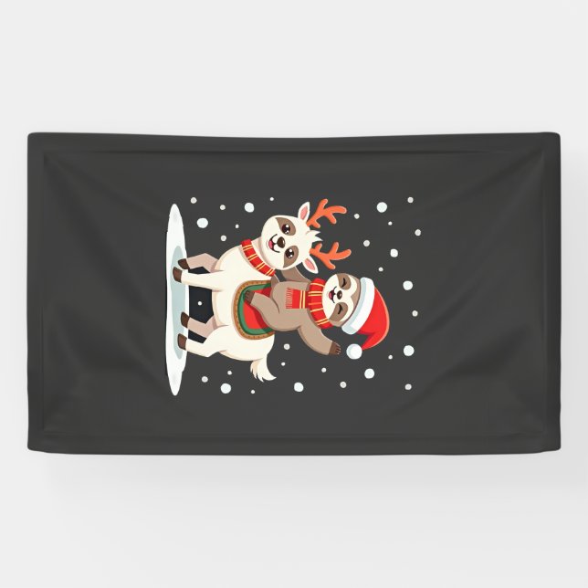 Alpaka-Faultier-Weihnachten (4) Banner (Horizontal)