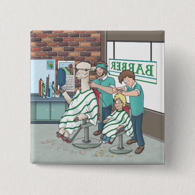 Alpaka-Haarschnitt  Button (Vorderseite)
