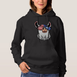 Alpaka Lama Männer Frauen USA Patriotisch 4. Juli Hoodie