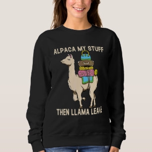 Alpaka Lama Wortspiele Camping Wandern Frauen Sweatshirt