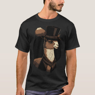 Alpaka mit elegantem Zylinderhut 3 T-Shirt