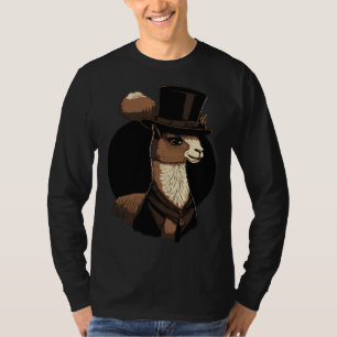 Alpaka mit elegantem Zylinderhut 3 T-Shirt