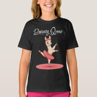 Alpaka Tanzt Ballett In Rosa Tutu Dancing Queen T-Shirt