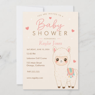 Alpaka-Themen-Baby-Shower-Einladung Einladung
