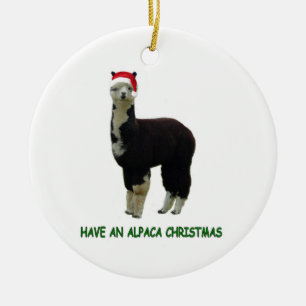 Alpaka-Weihnachten Keramik Ornament