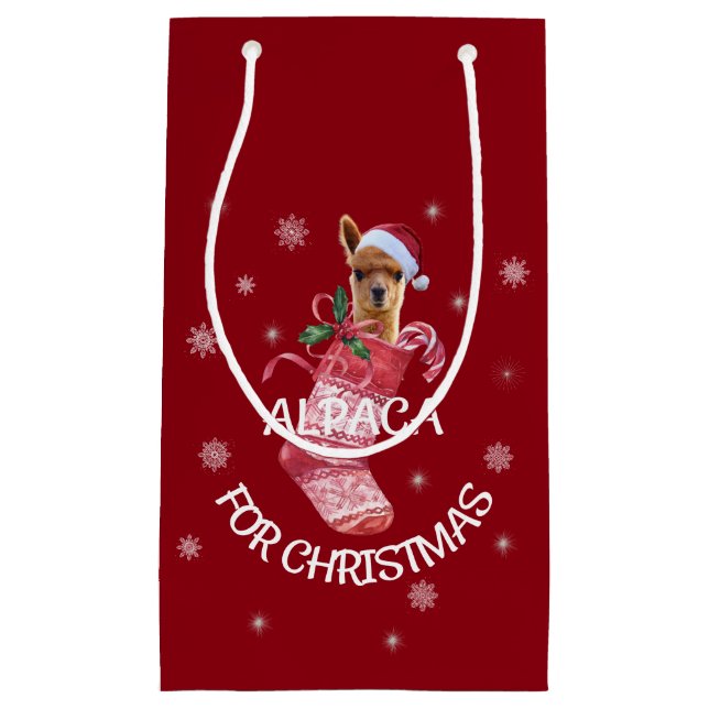 Alpaka-Weihnachtsgeschenk-Tasche Kleine Geschenktüte (Vorderseite)