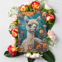Alpaka Whimsical Geburtstagskarte