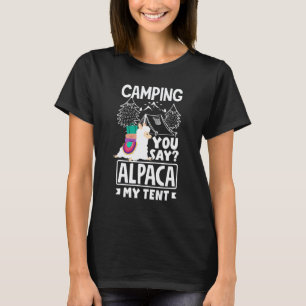 Alpakas Säugetiere Lamas Camping Alpakas Mein Zelt T-Shirt