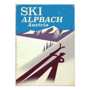 Alpbach Österreichisches Skireiseplakat Fotodruck