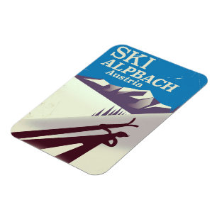 Alpbach Österreichisches Skireiseplakat Magnet