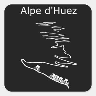 Alpe d Huez in Frankreich Raddesign für Männer und Quadratischer Aufkleber