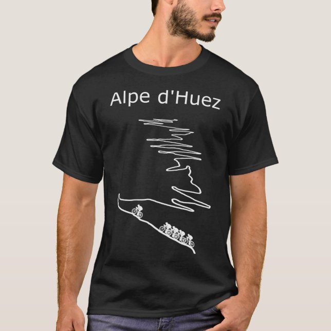 Alpe d Huez in Frankreich Raddesign für Männer und T-Shirt (Vorderseite)