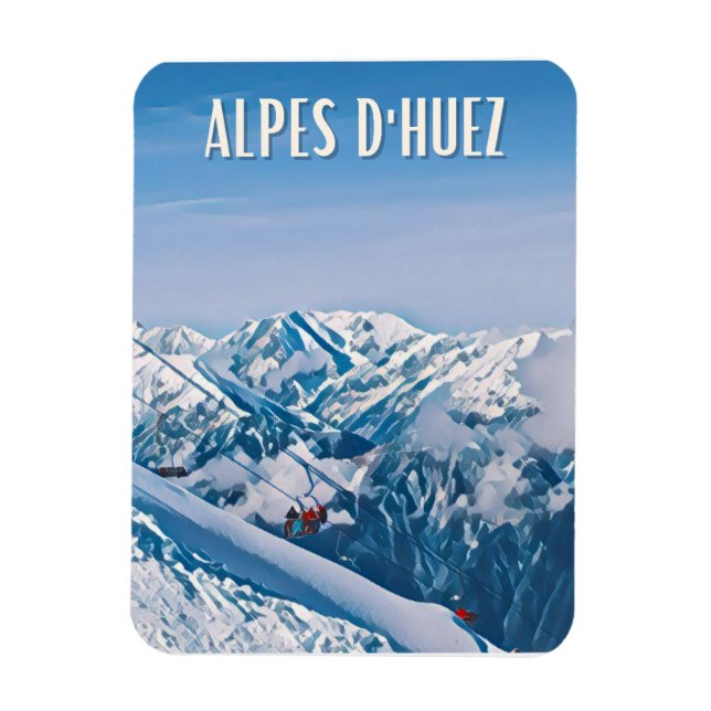 Alpe d’Huez Skistation Magnet (Vertikal)