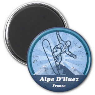Alpe d’Huez Skistation - Snowboard Magnet