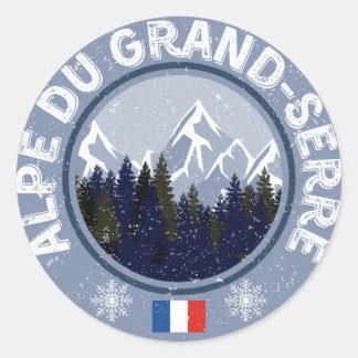 Alpe des Grand Gewächshauses Runder Aufkleber