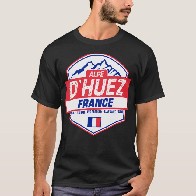 Alpe D'Huez Cycling Frankreich T-Shirt (Vorderseite)