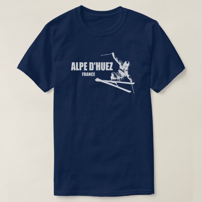 Alpe d'Huez France Skier T-Shirt (Design vorne)