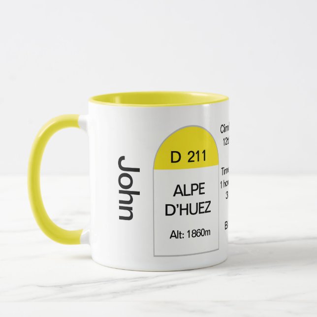 Alpe dhuez franz. Straße Marker, Road Bike, Climbe Tasse (Links)