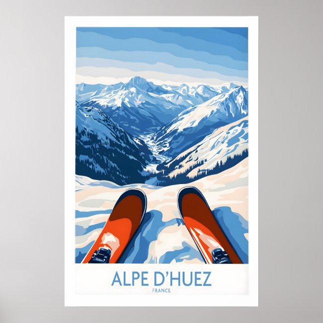 Alpe dHuez Kunstdruck Wintersport Poster (Vorne)
