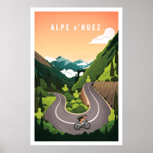 Alpe d'Huez - Radfahrplakat Poster