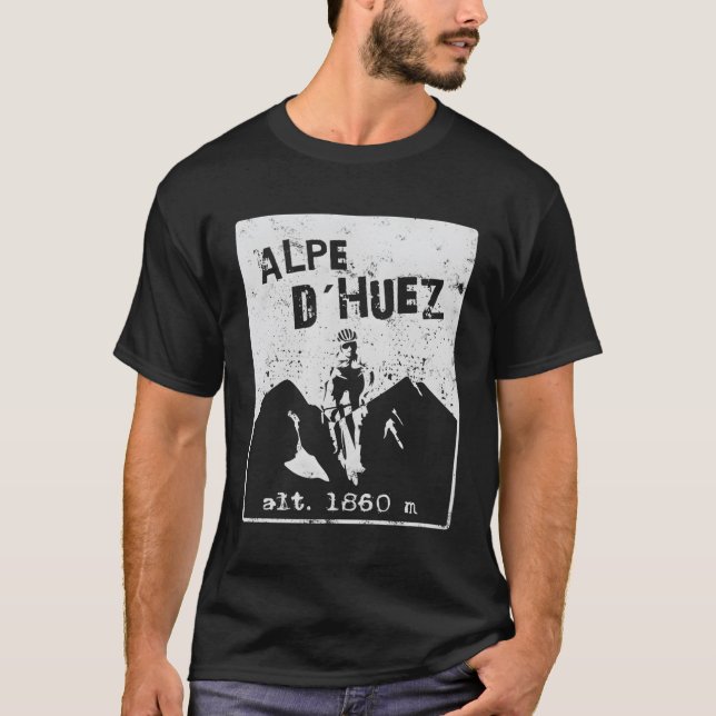 Alpe D'Huez Radfahrrad T-Shirt (Vorderseite)