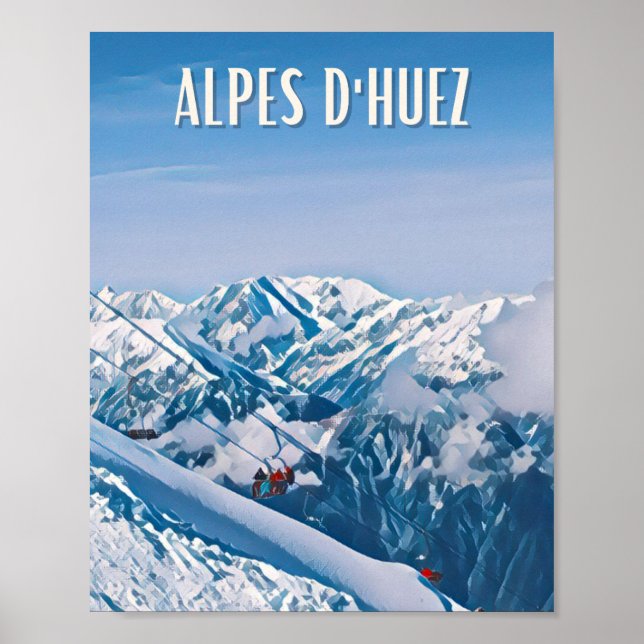Alpe d'Huez Skistation Poster (Vorne)