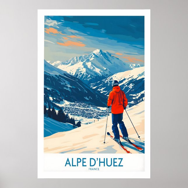 Alpe dHuez Wandkunst Ski Poster 1 (Vorne)