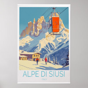 Alpe di Siusi Italien Reiseplakat – Malerisches It Poster
