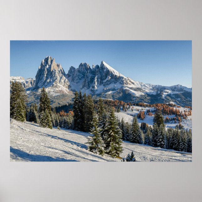 Alpe di Siusi Winterlandschaft Poster (Vorne)