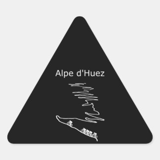 Alpe Huez in Frankreich Radfahrer Designer Männer Dreieckiger Aufkleber