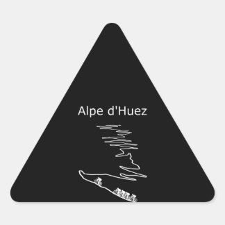 Alpe Huez in Frankreich Radfahrer Designer Männer Dreieckiger Aufkleber