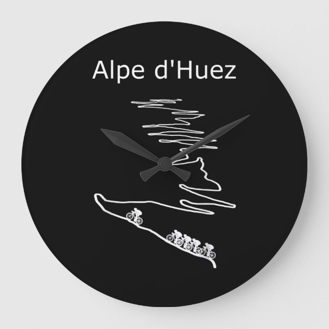 Alpe Huez in Frankreich Radfahrer Designer Männer Große Wanduhr (Vorderseite)