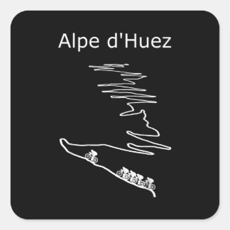 Alpe Huez in Frankreich Radfahrer Designer Männer Quadratischer Aufkleber