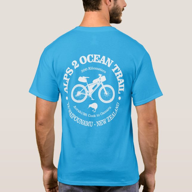 Alpen 2 Ozean (Fahrrad) T-Shirt (Rückseite)