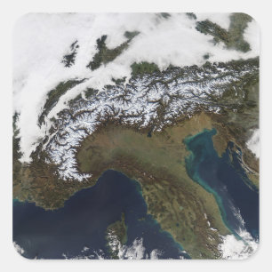 Alpen 4 quadratischer aufkleber